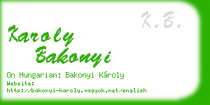 karoly bakonyi business card